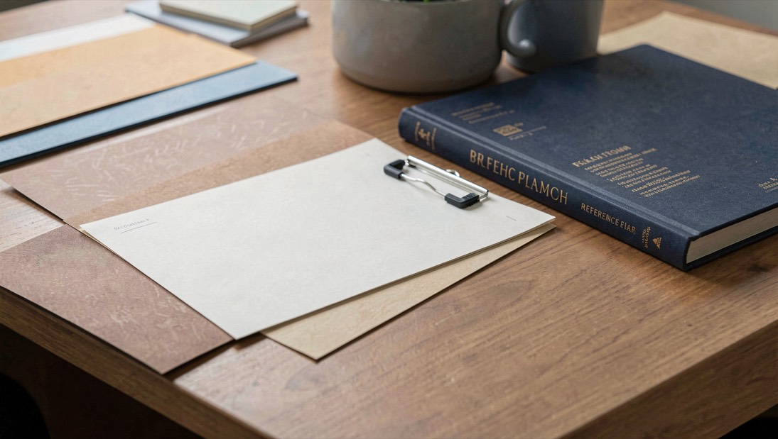 Privacy: editorial desk and printed reference material