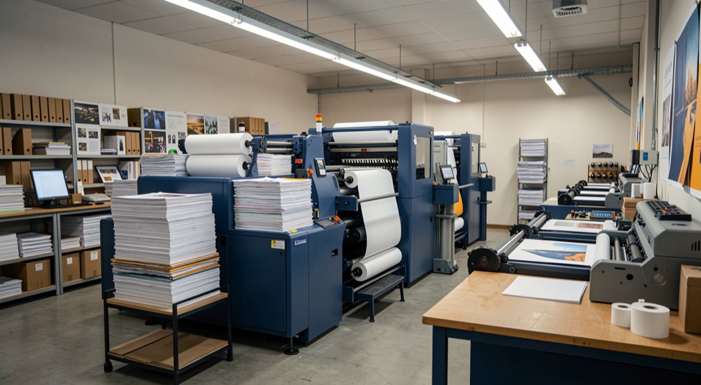 Business & Marketing: a professional printroom scene